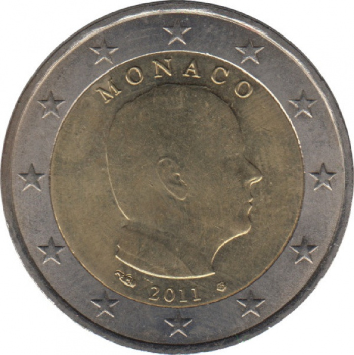 (2011) Монета Монако 2011 год 2 евро &quot;Альберт II&quot;  Биметалл  XF